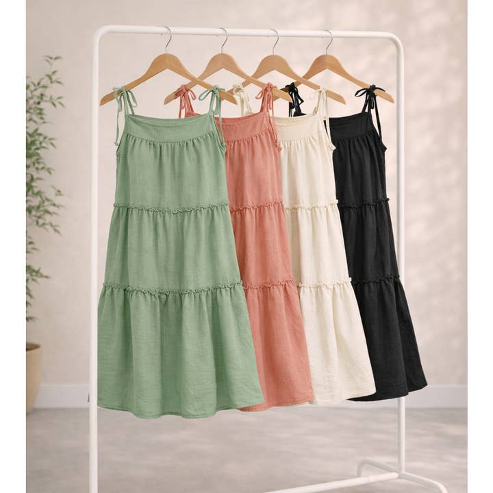 ROBE MINI À ÉTAGES LUDIQUE AVEC LIENS AUX ÉPAULES pour la vente par Winslow Collection