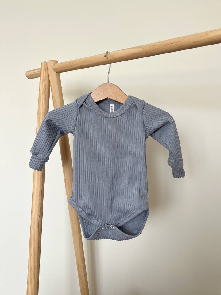Agukids - Wholesale Bodysuit (Non-Footed) - Baby - Ribbed Baby Bodysuit Long Sleeve (pastel colors_