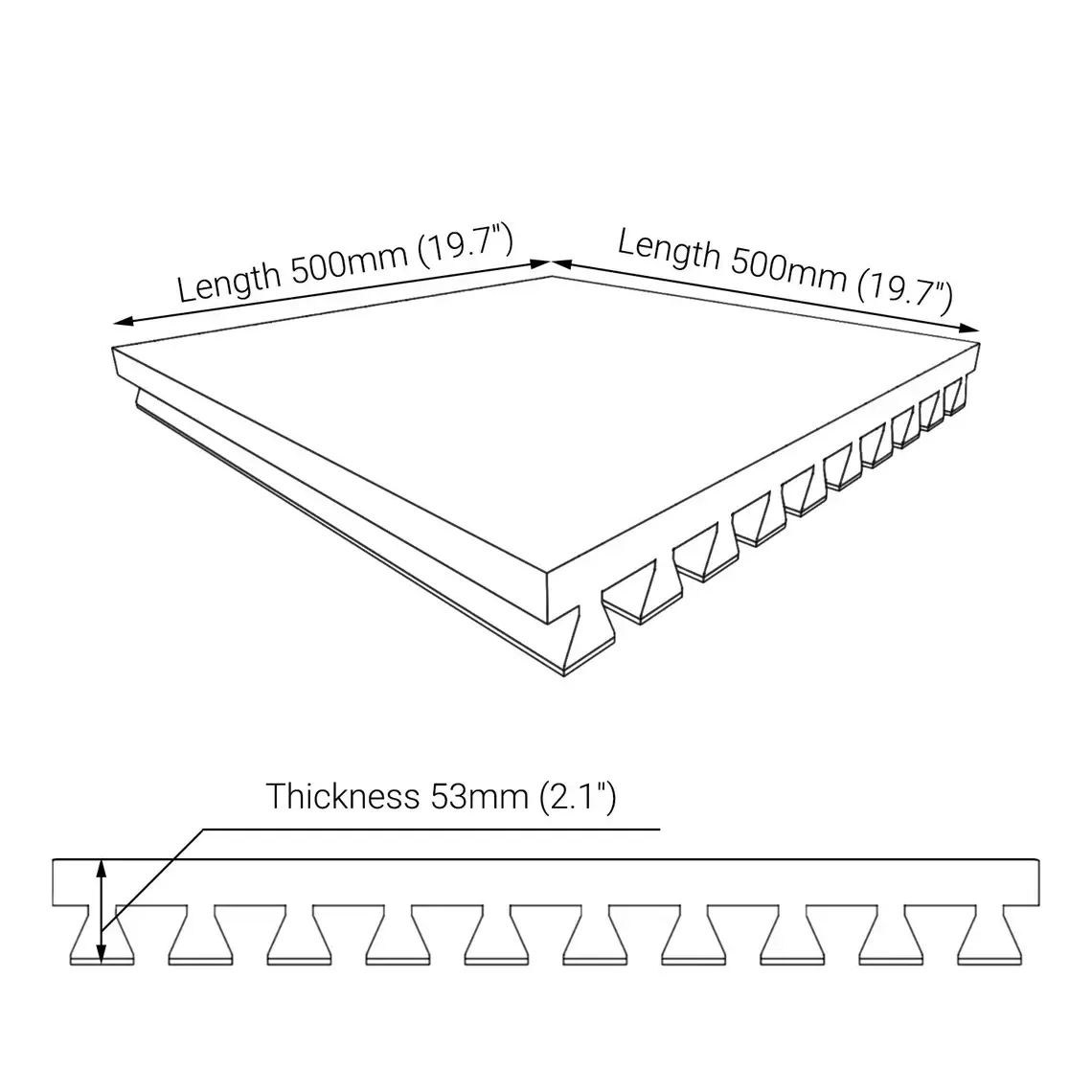 ATB-Sound sp. z o. o. – Painel decorativo por atacado – Painéis acústicos de madeira «Pole» | 50x50x5 cm | Absorção sonora2