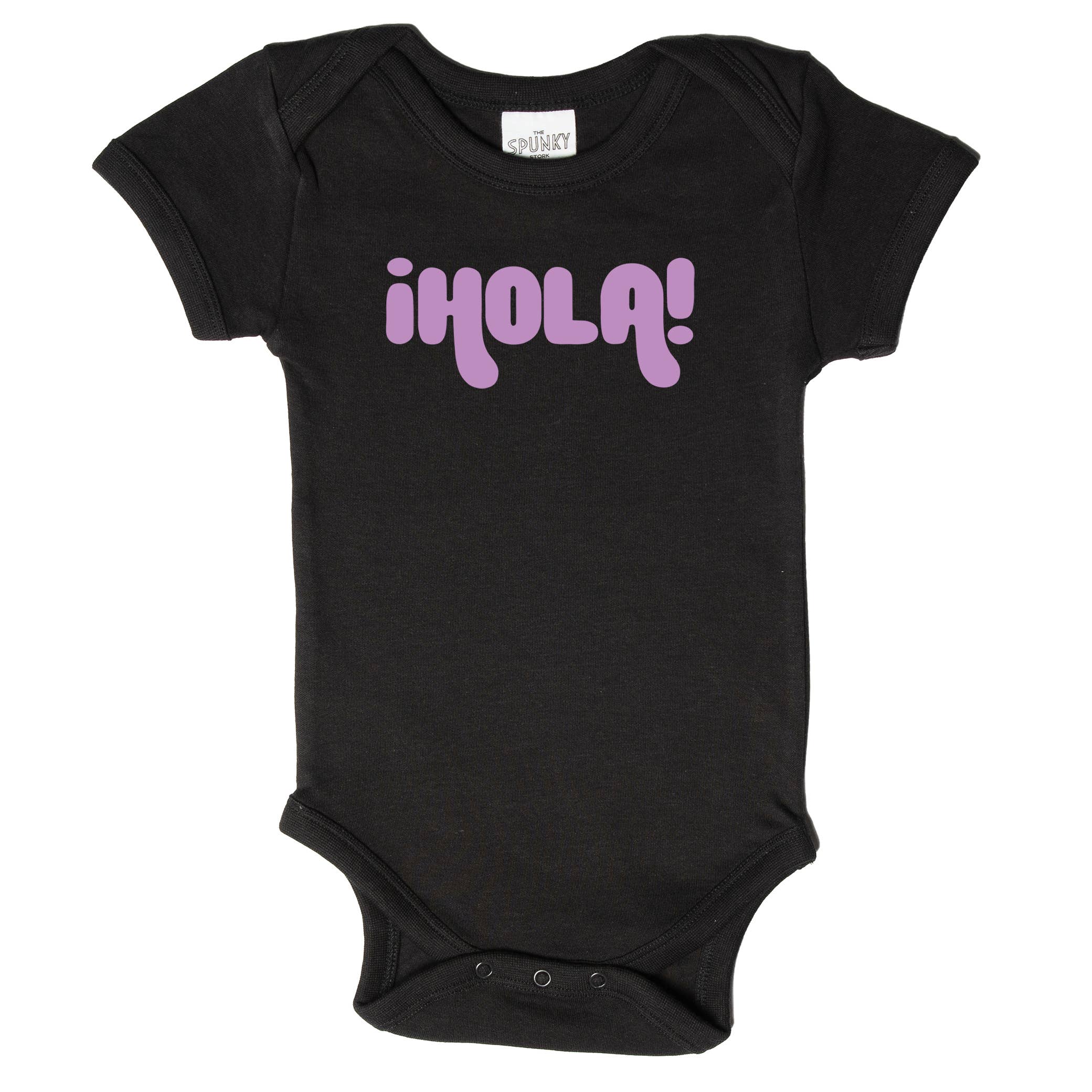 Spunky Stork - Venta al por mayor Camiseta serigrafiada - Bebé - Body orgánico en español Hola Hello para bebé recién nacido0