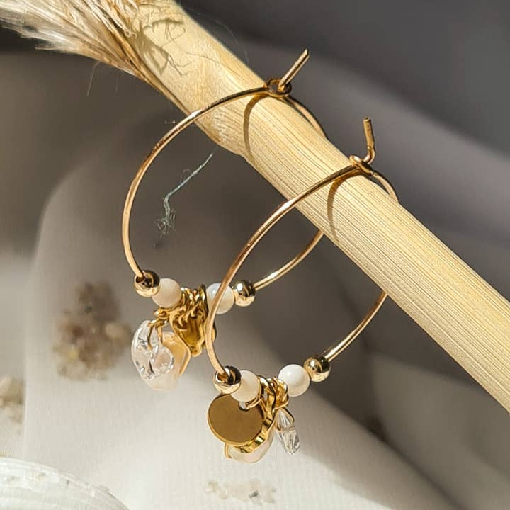 “Écume” hoop earrings for wholesale by la plagette sauvage
