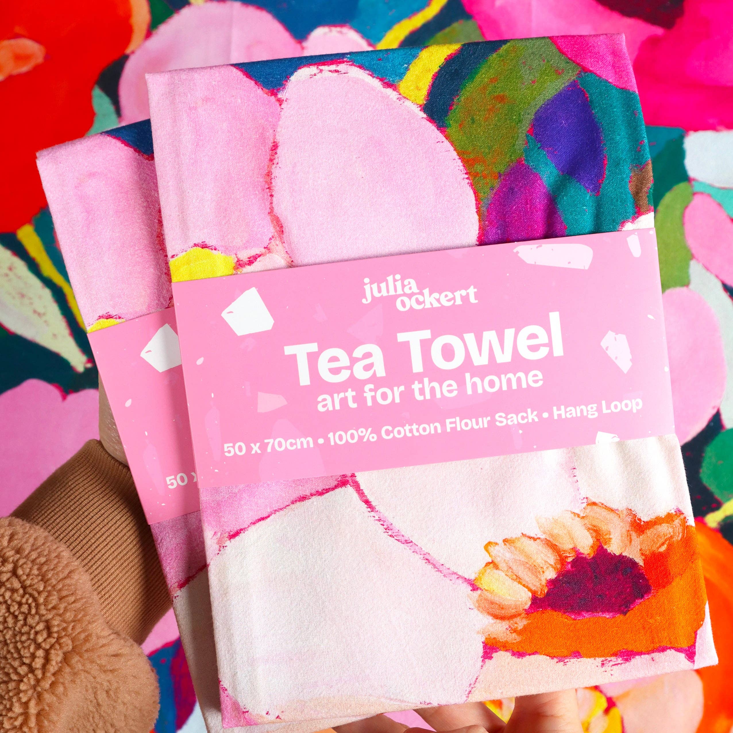 Julia Ockert - Wholesale Tea Towel - Flowerverse Tea Towel - Dopamine Decor - Original Floral Art5