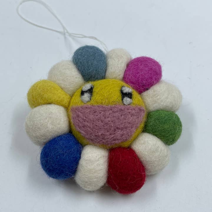 Funky Yak Ltd – wholesale Keychain – Women's – Handmade Cute Felt Sunflower Keyrings with Pin7