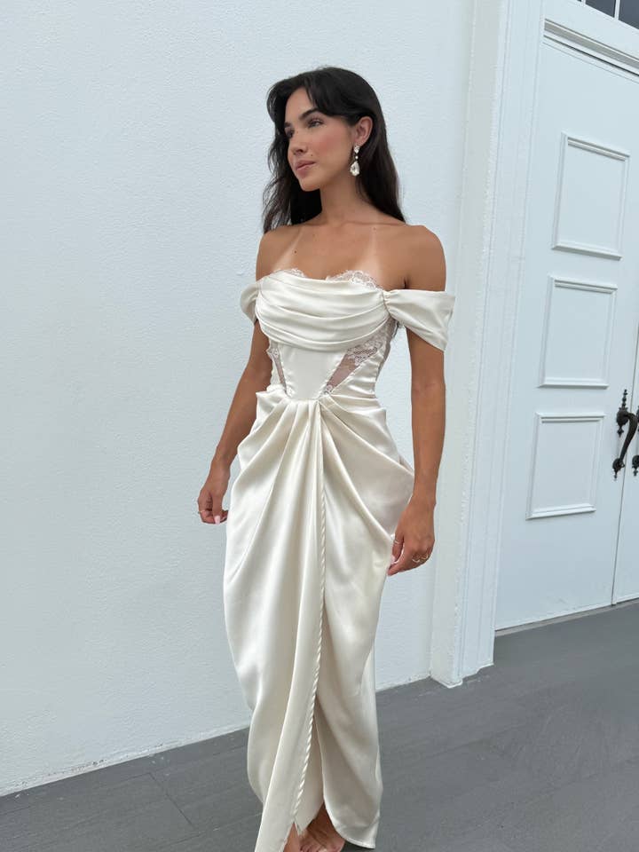 Leilani Satin Lace Dress for wholesale by Style Sapphire