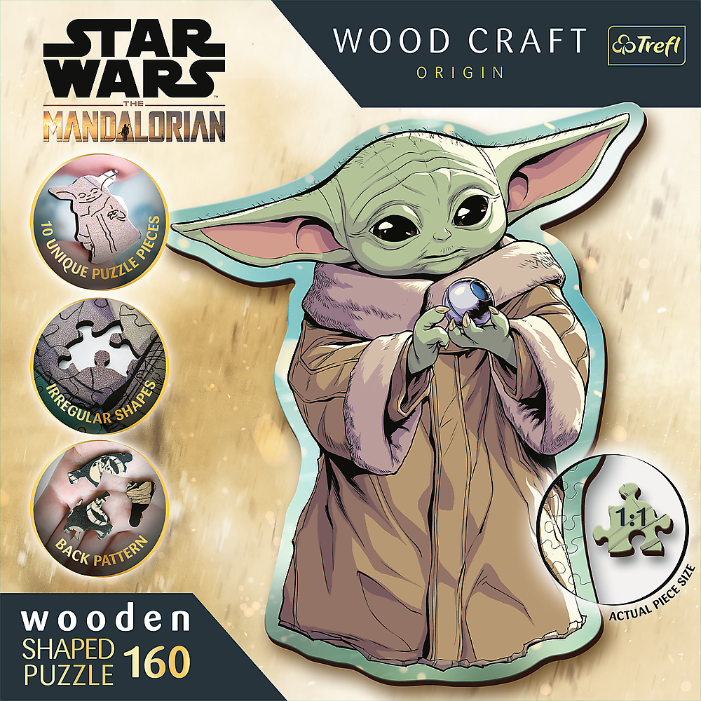 Trefl USA - Wholesale Puzzle - Kids - Trefl Wood Craft 160 Piece Wooden Puzzle - Star Wars - Grogu2