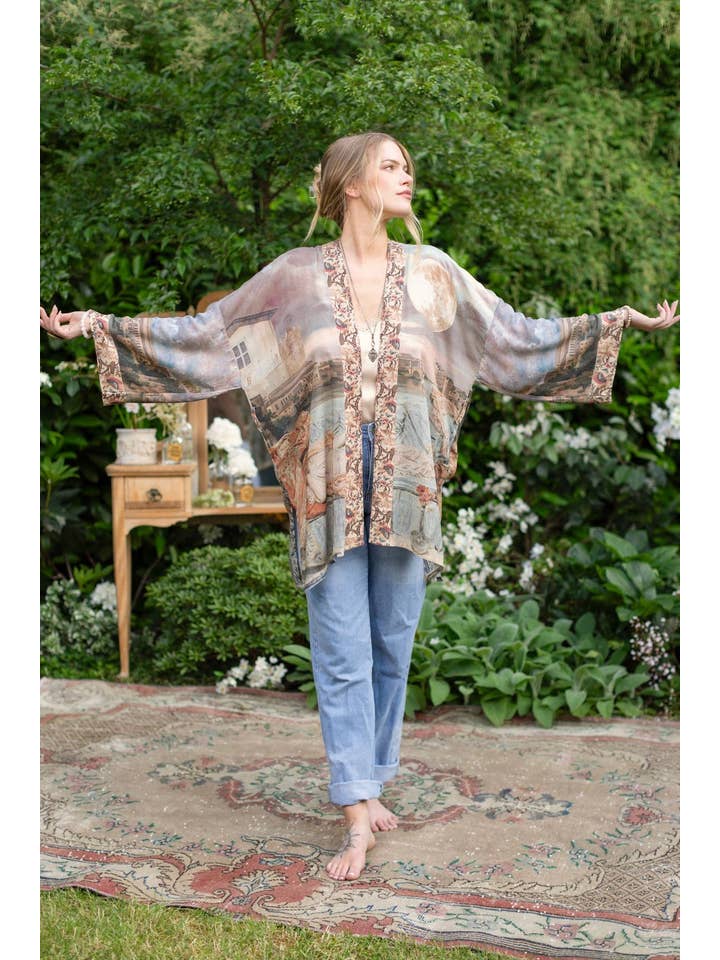 Market of Stars (Worldwide) - Wholesale Kimono - Women's - Imaginarium Matinée Duster Kimono w/ Moon mid-length