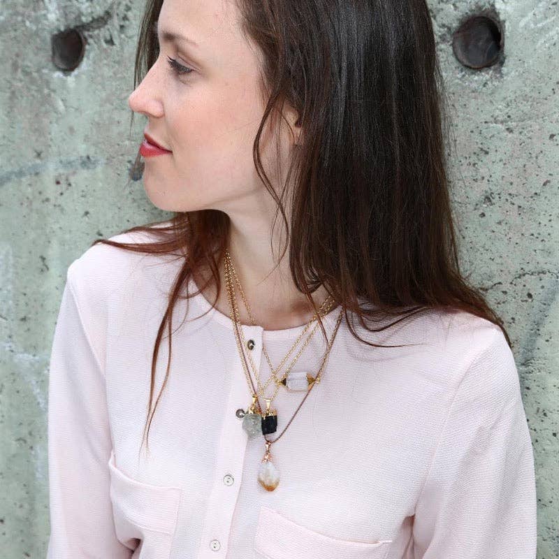 Crystal and Sage - Vendita all'ingrosso Collana con ciondolo/pendaglio - Collana con tormalina placcata oro e placcata argento2