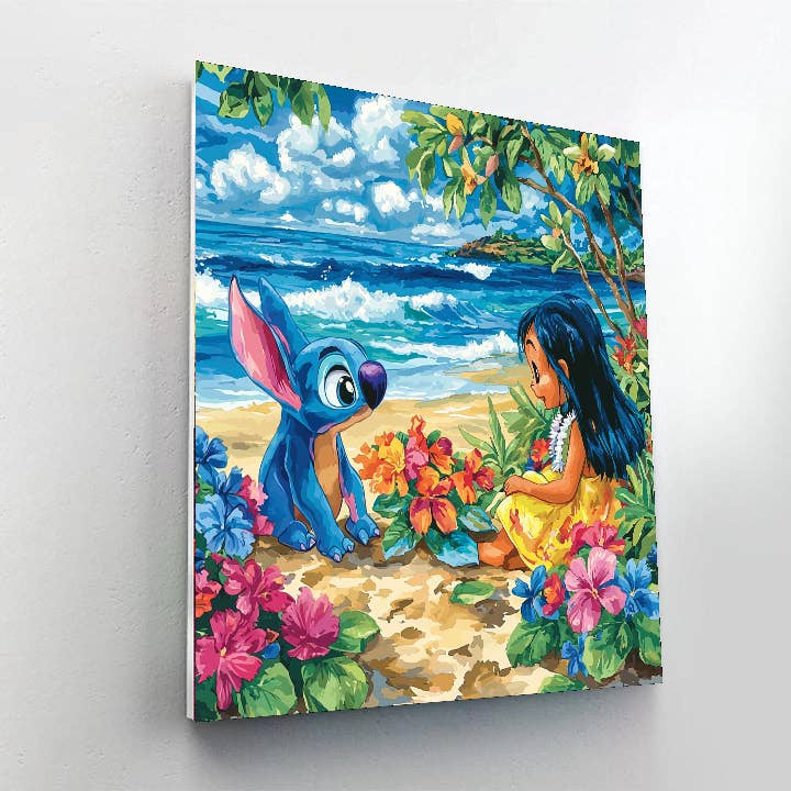 Artistry Rack - Venta al por mayor Kit de manualidades - Ohana Adventure de Lilo y Stitch, kit de pintura por números inspirado en Disney