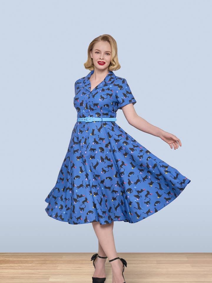 Christine Black Cat Dress for wholesale by Lindy Bop / Econotrom S.L.
