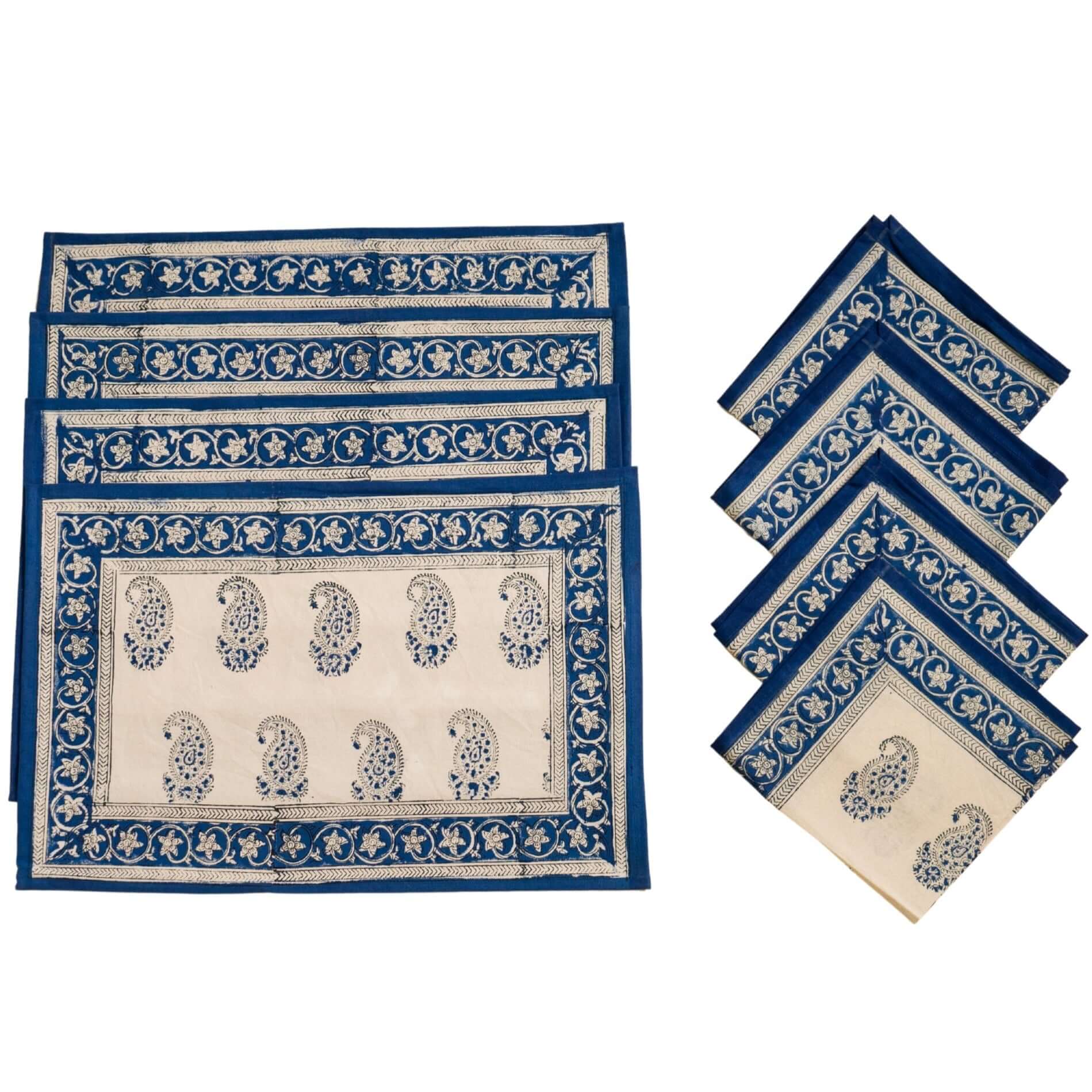 Kapda Casa - Wholesale Tablecloth - Ciprés Azul: Manteles Individuales | 6 Servilletas | Juego de Comedor |50x30cm2