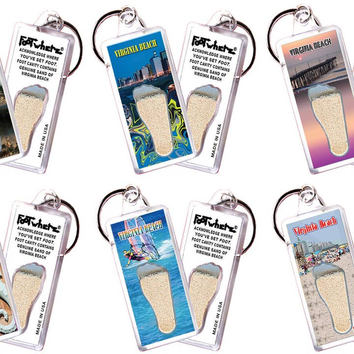 Virginia Beach FootWhere® Souvenir Nøglering. 72 stykker/6 forskellige stilarter. for engroshandel hos FootWhere- USA Group, Inc.