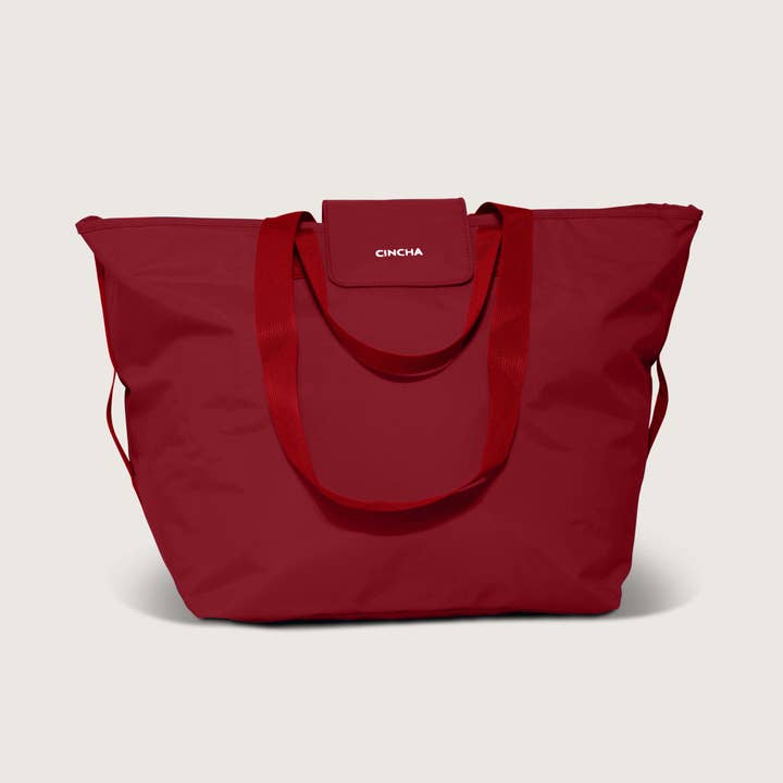 The Nylon Zip-All Tote - Cherry for wholesale by Cincha