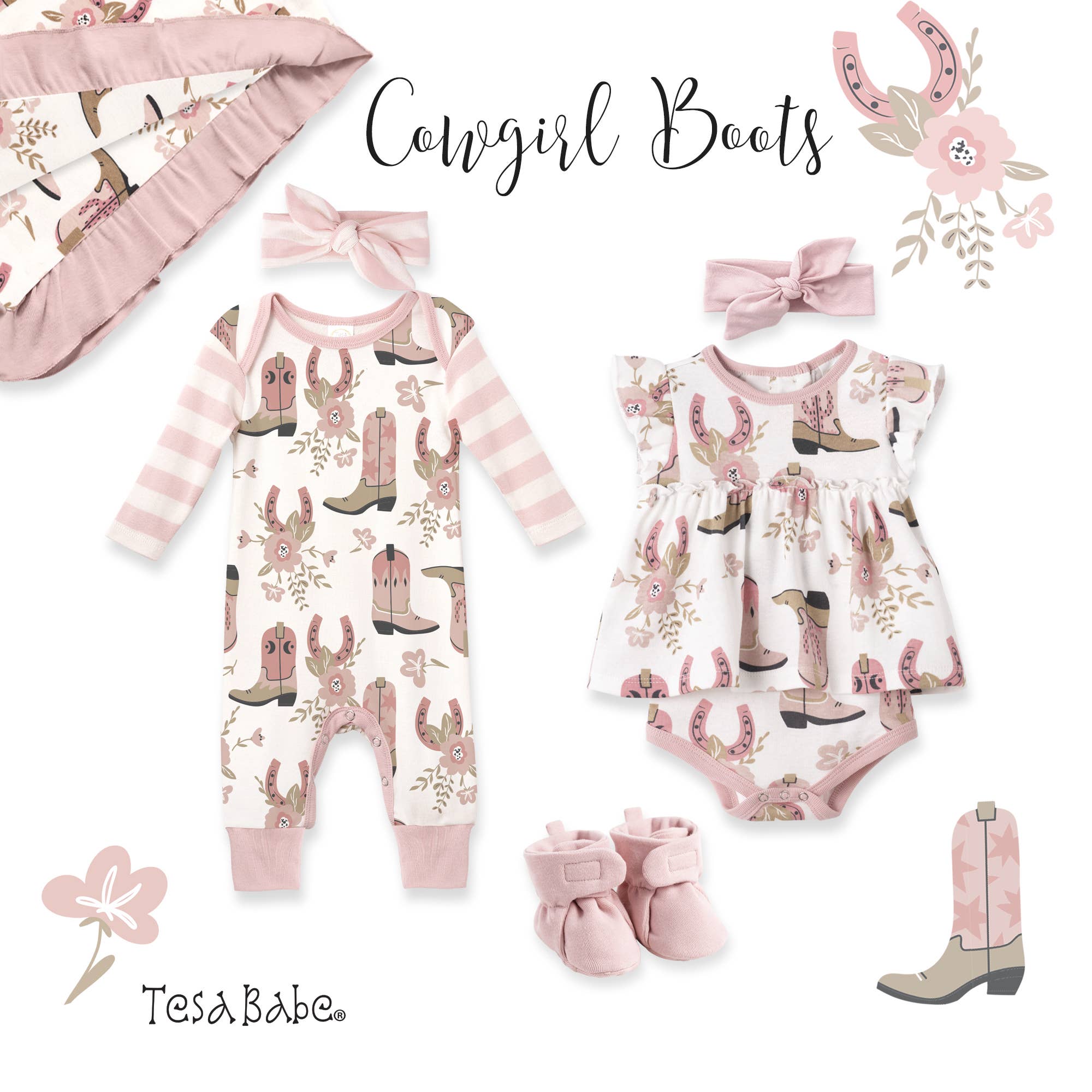 Tesa Babe – wholesale Filtar – Barn och baby – Västerländska cowgirl-stövlar mjuk babymorgonrock för barnvagn1