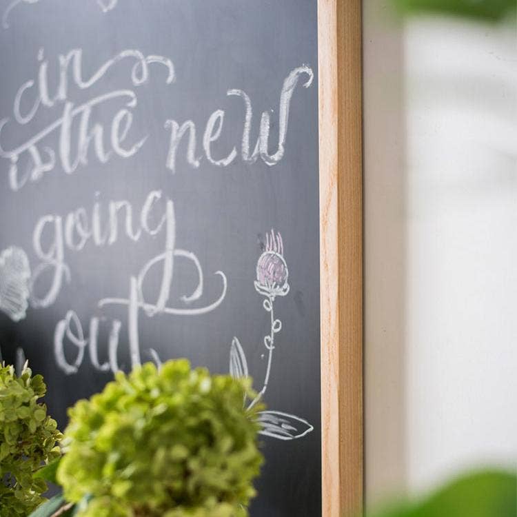 Rustic Reach - Vente Tableau noir - Tableau à craie magnétique noir avec cadre en bois massif2