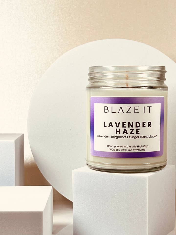 Bougie en cire de soja Lavender Haze pour la vente par Blaze It