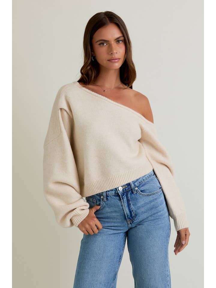 LE LIS - Wholesale Knit Sweater - Women's - ASYMMETRICAL SHOULDER SWEATER TOP14