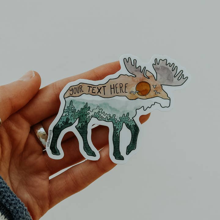 Anpassningsbar älg vinylklistermärke för wholesale av Sticker Girl