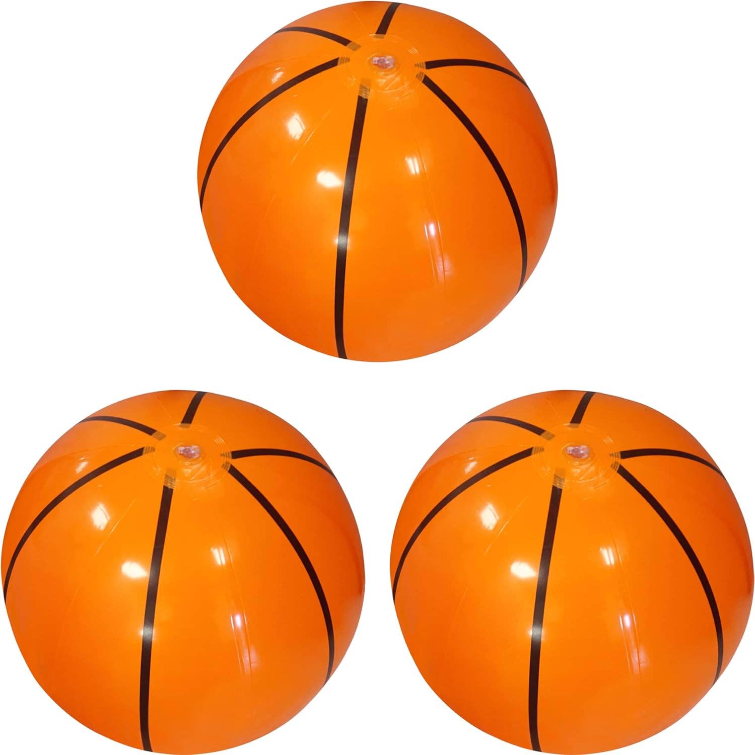4E's Novelty - Vente Jouet gonflable – enfant et bébé - Lot de 3 ballons de basket gonflables 20" 4E's Novelty – Décorations et fournitures géantes pour fête de basket-ball0
