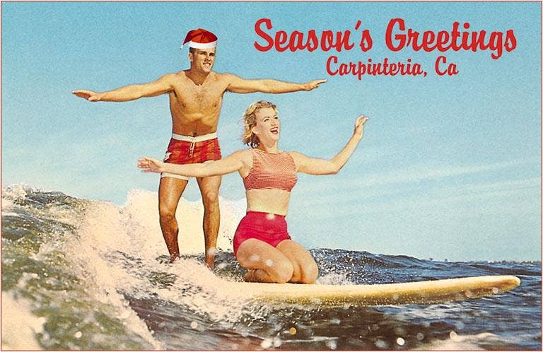 Found Image Press - Wholesale Stationery/Notecard Set - Greeting Card CC-55 Surfers, Carpinteria0