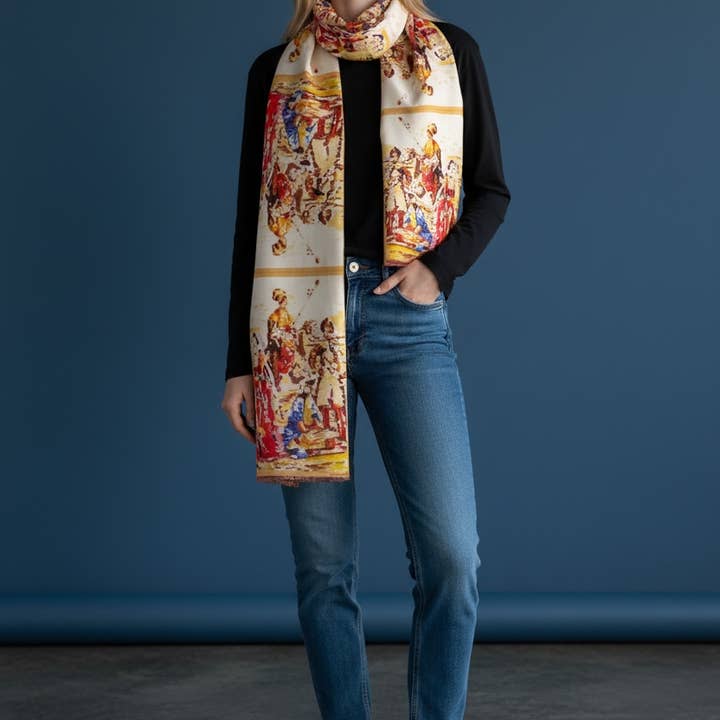 Armeniska kvinnor med traditionell Taraz silkesduk för wholesale av Anet’s Collection