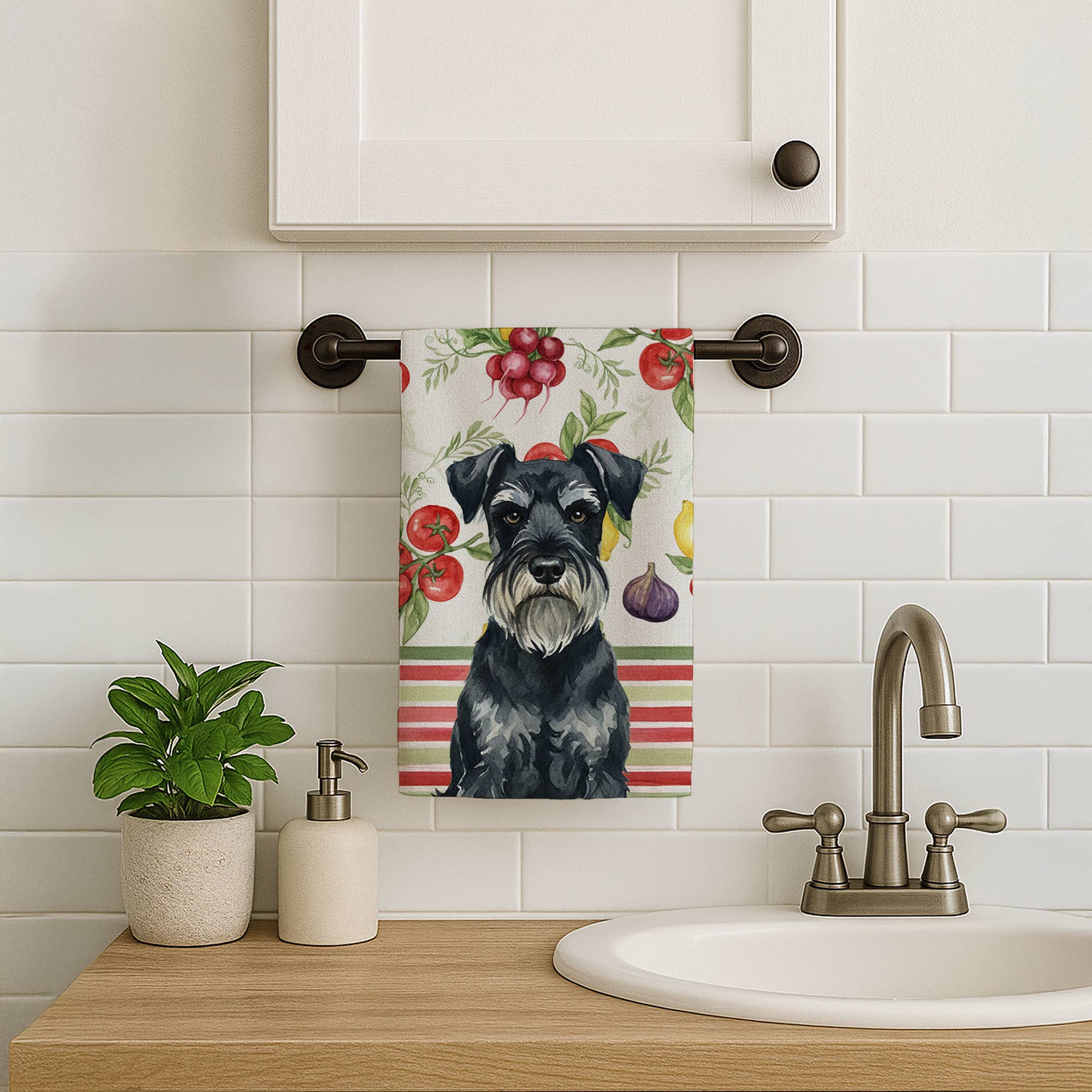 Caroline's Treasures - Wholesale Hand Towel - Standard Schnauzer Vegetables Towel WDK84320