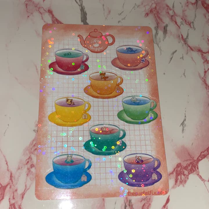 Tea Shoppe Vinyl Sticker Sheet for wholesale by The Pastel Fix