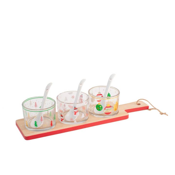 H&H – Engroshandel Serveringsservice til forretter – Juleaperitif sæt med glas og bambusskåle