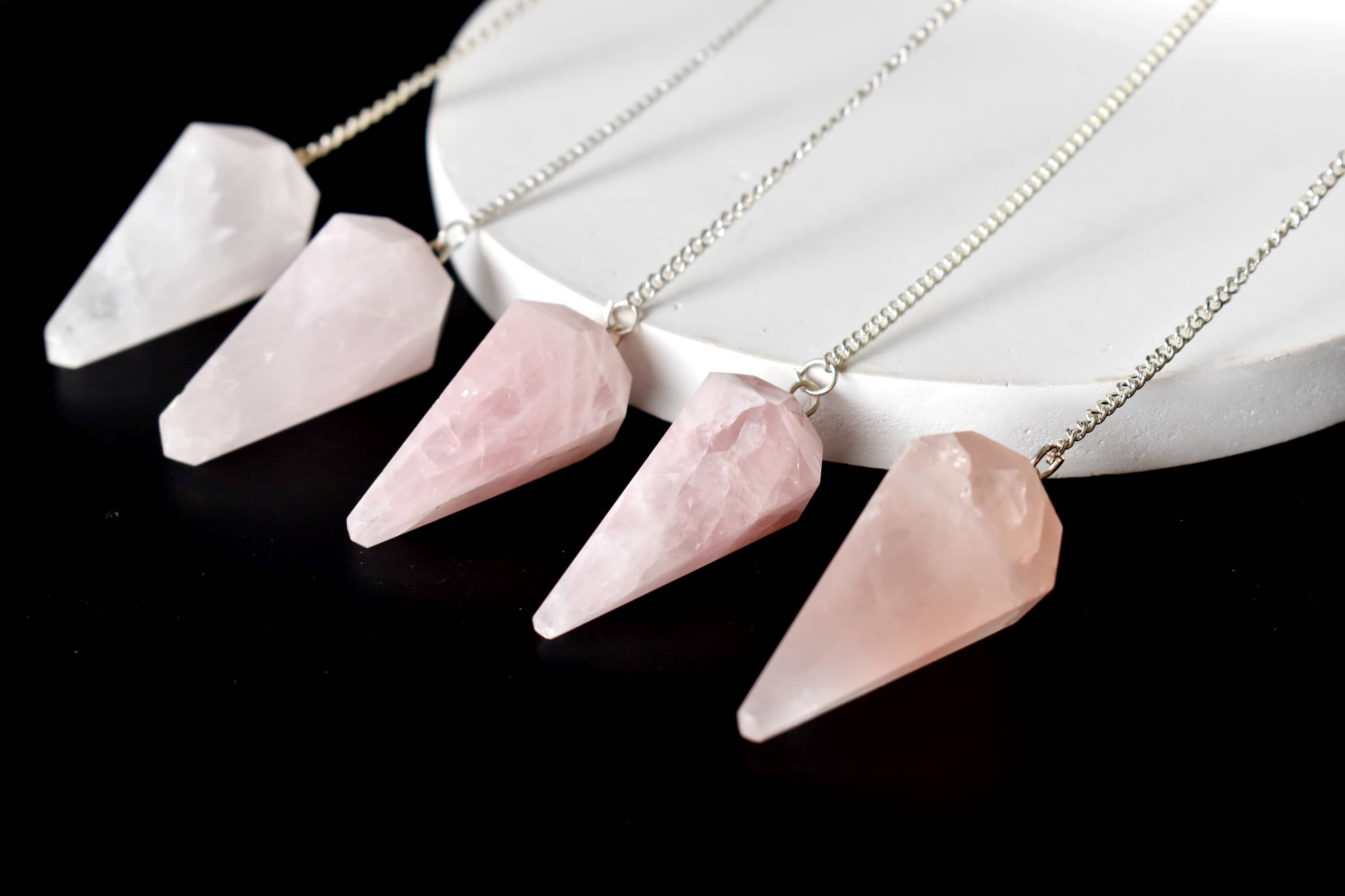 Soothing Crystals - Wholesale Spiritual Stone/Crystal - Dowsing Pendulum | Rose Quartz | Faceted Crystal Pendulum3
