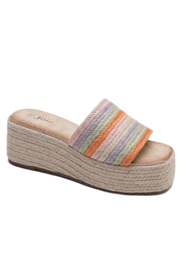 Joia Paris - Wholesale Clogs - Women's - Trendy platform wedge mule in straw JN-721