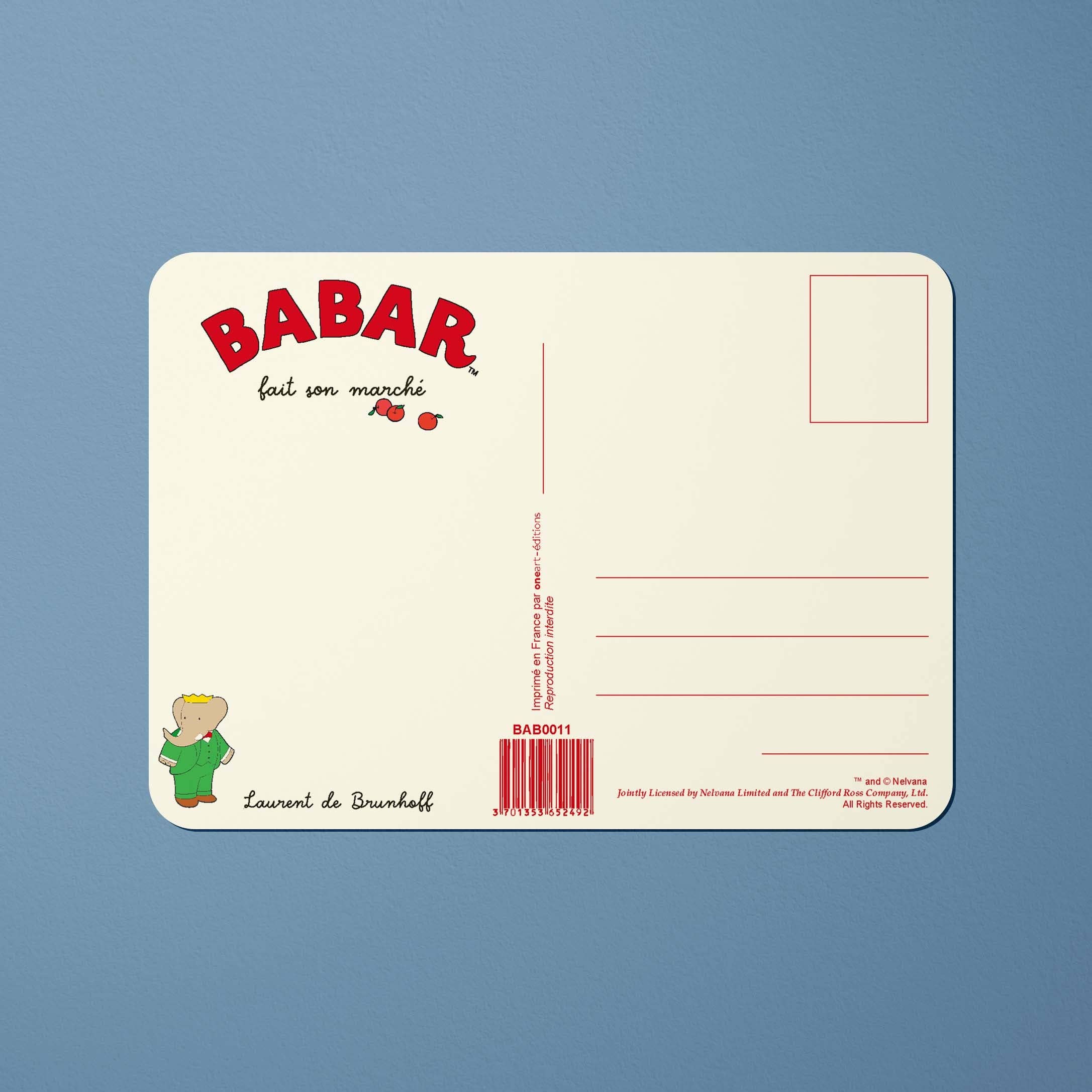 Oneart - Wholesale Postcard - Postcard Babar Babar goes to the market - BAB00112
