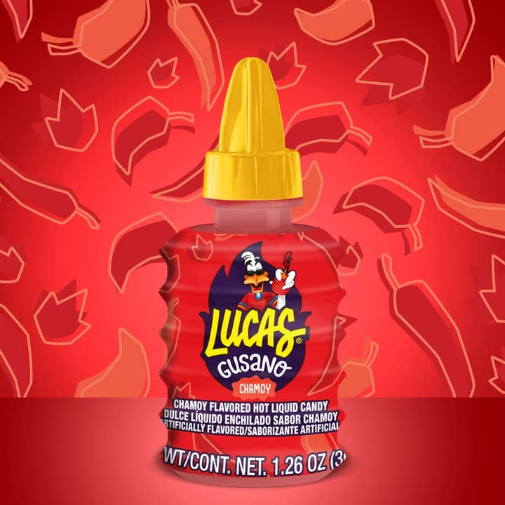 Food Crush Corp - Wholesale Gummy - Lucas Gusano Chamoy Mexican Liquid Mexican Candy (Box of 10)