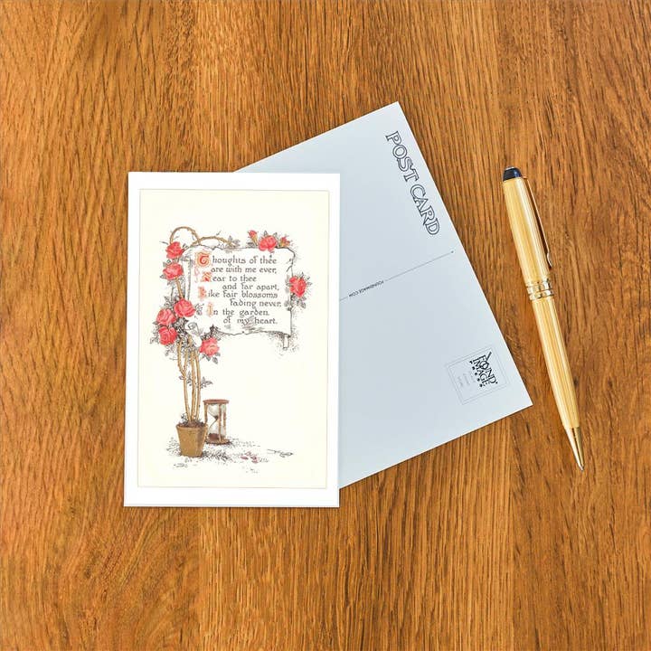 Found Image Press - Vente Cartes postales - Carte postale IO-318 Poème d'amour dans un rosier