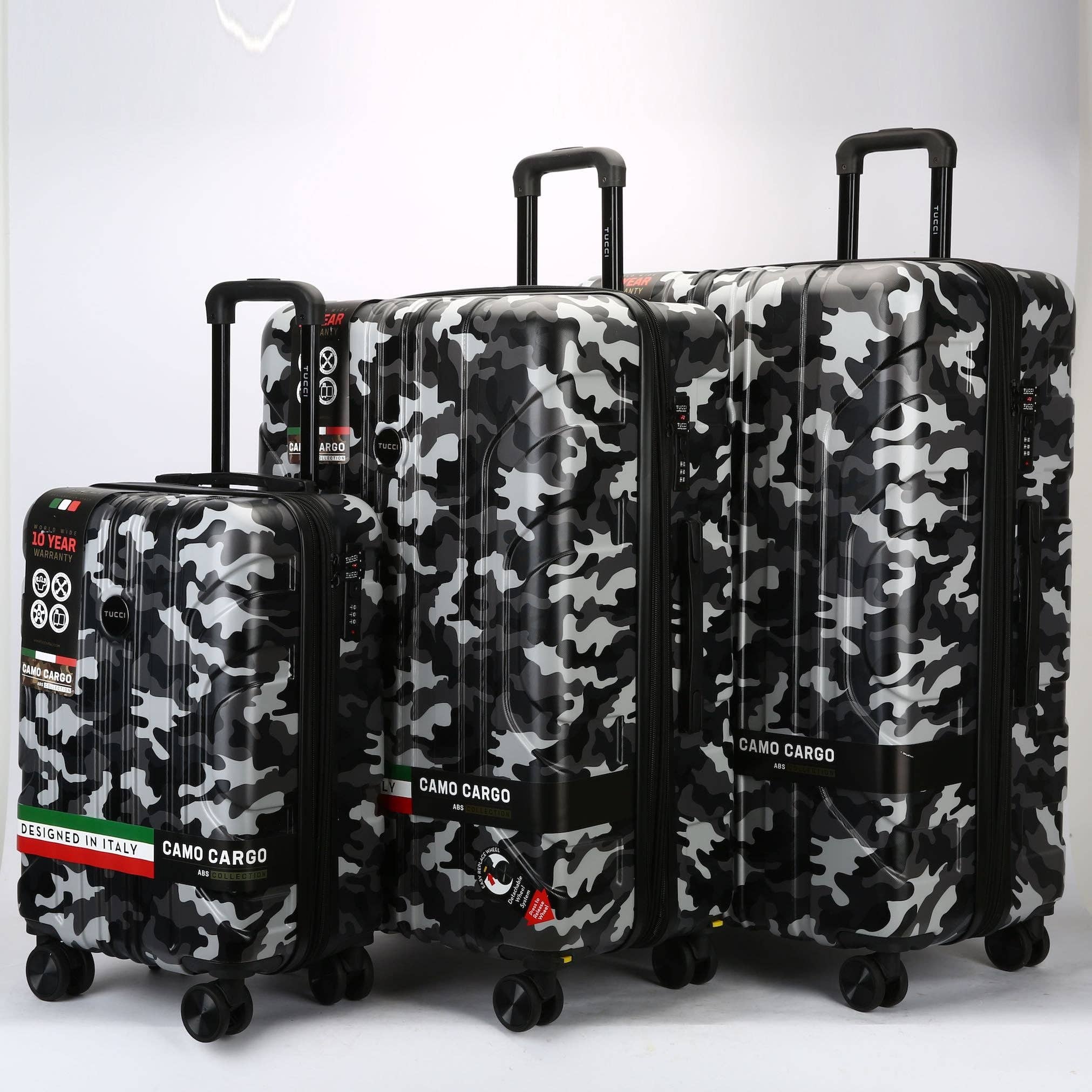 Titanio Travel Goods Group - Wholesale Luggage - TUCCI Armata Camo 3-Piece Luggage Set7