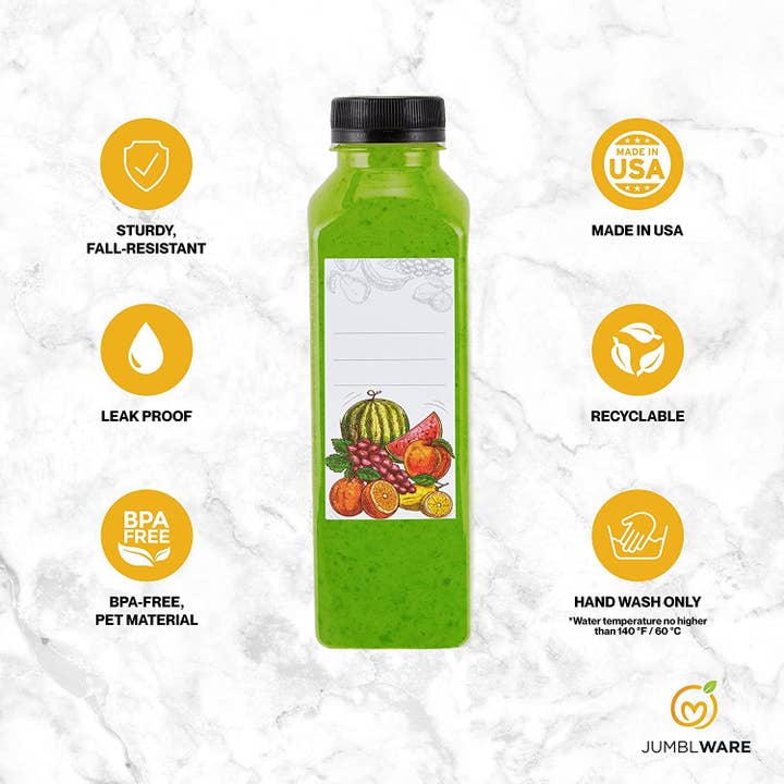 Jumbl - Wholesale Water Bottle - 16 fl oz. Reusable Clear Plastic Bottles with Caps, 20 Pcs.2