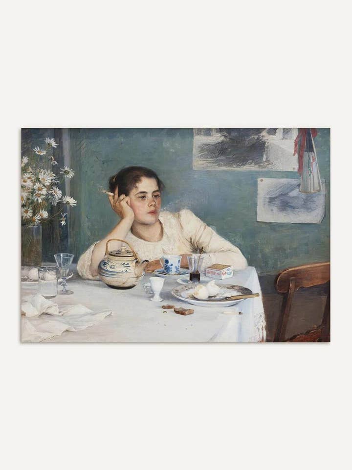 Vintage Portrait Art Print – After Breakfast for wholesale by Modern Antique Prints