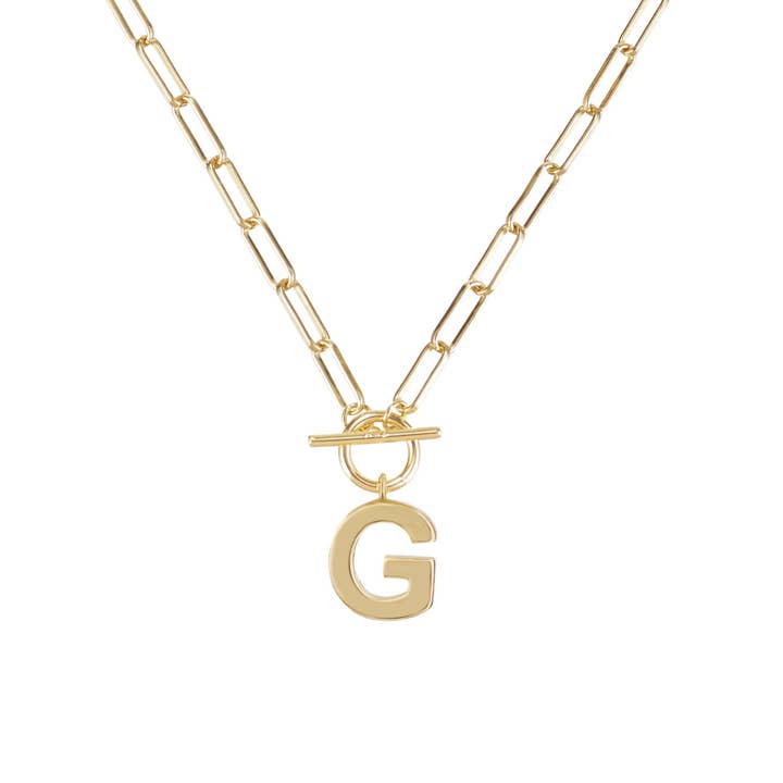 Natalie Wood Designs - Wholesale Pendant/Charm Necklace - Toggle Initial Necklace Pre-Pack, Gold11