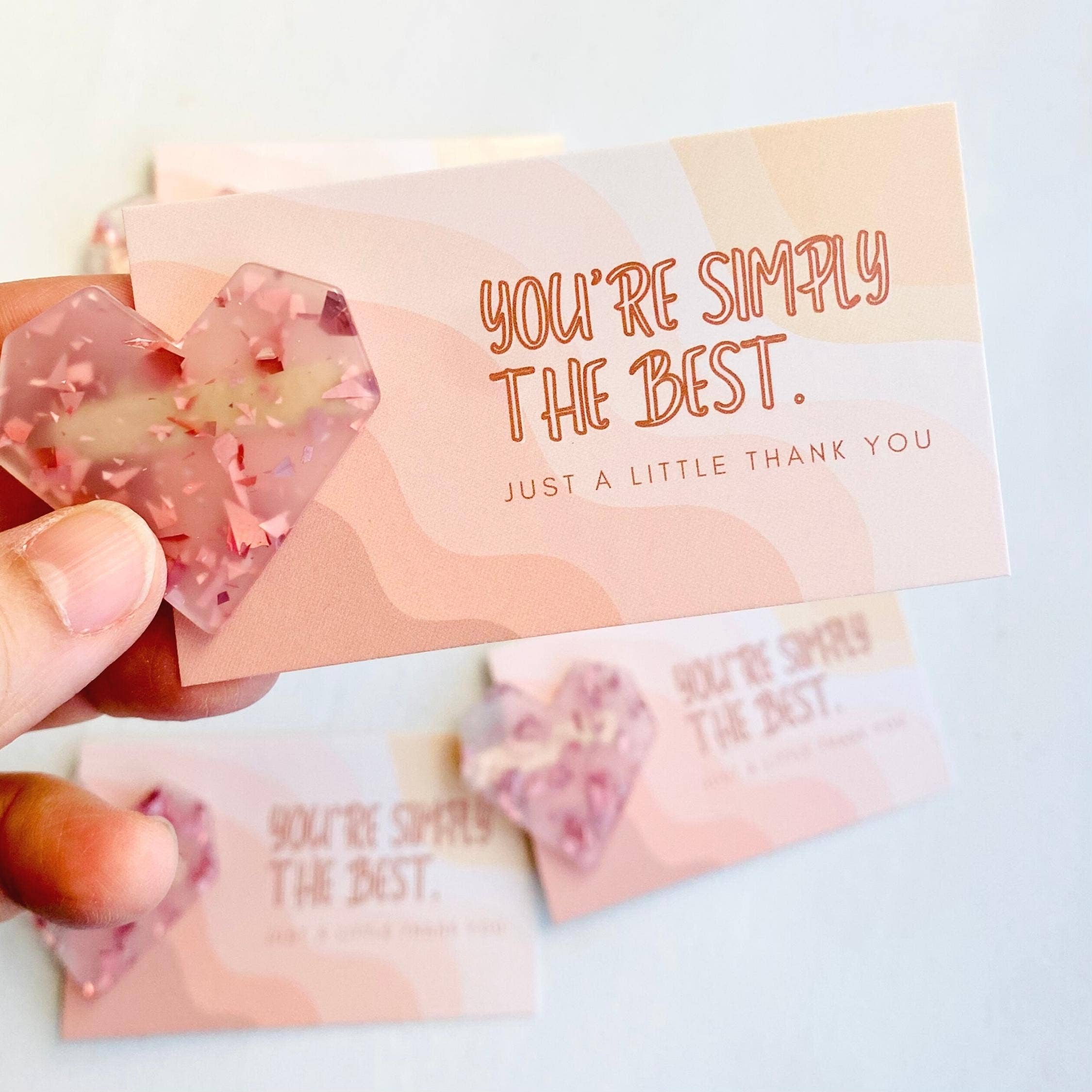 Tiny Gift Society - Wholesale Hair Clip - Women's - Thank You Gifts Pink Heart Hair Clip | You're the Best Card5