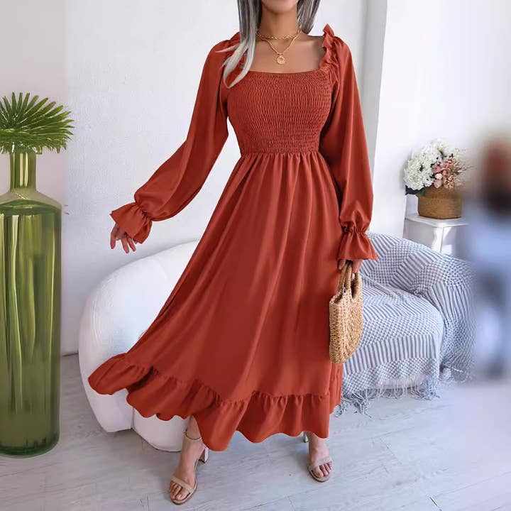 Vår/Sommar Ledig Klänning med Fyrkantig Halsringning och Utsvängda Ärmar för wholesale av XINGYE FASHION INC