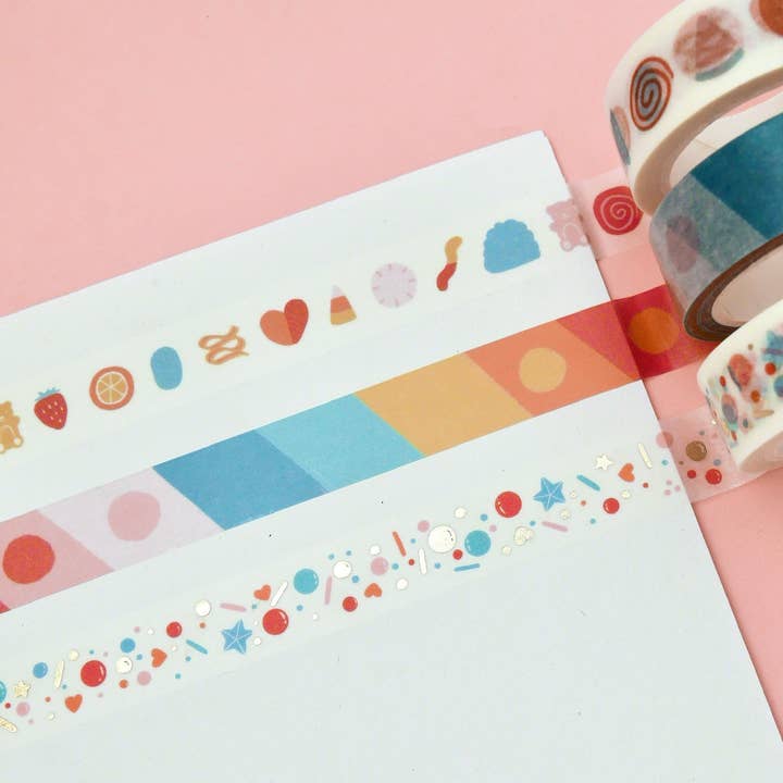 Washi Tape Set, Gold Foil Candy Theme for wholesale by Sky + Summer