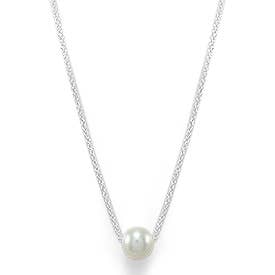 Collier avec une seule perle d'eau douce sur chaîne en argent sterling pour la vente par Kate Carr / PureNY Jewelry LLC