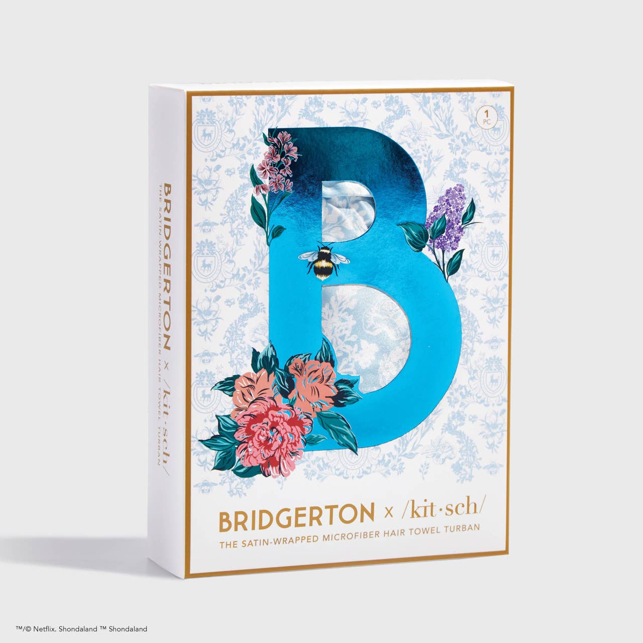 KITSCH - Wholesale Hair Towel/Wrap - Kitsch x Bridgerton Satin Wrapped Hair Towel / Toile De9