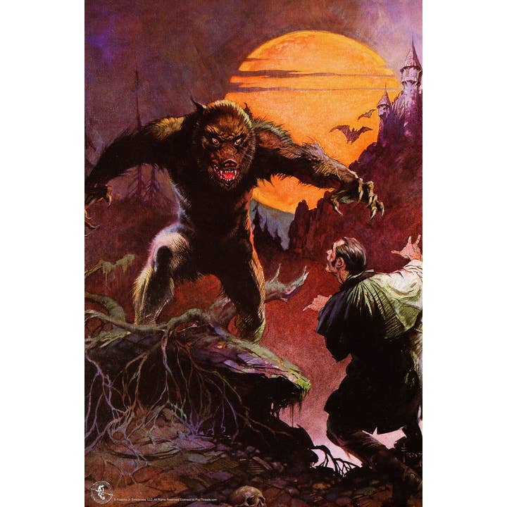 Wolfman by Frank Frazetta Art Print Poster 12x18 for wholesale by Gotham Gifts