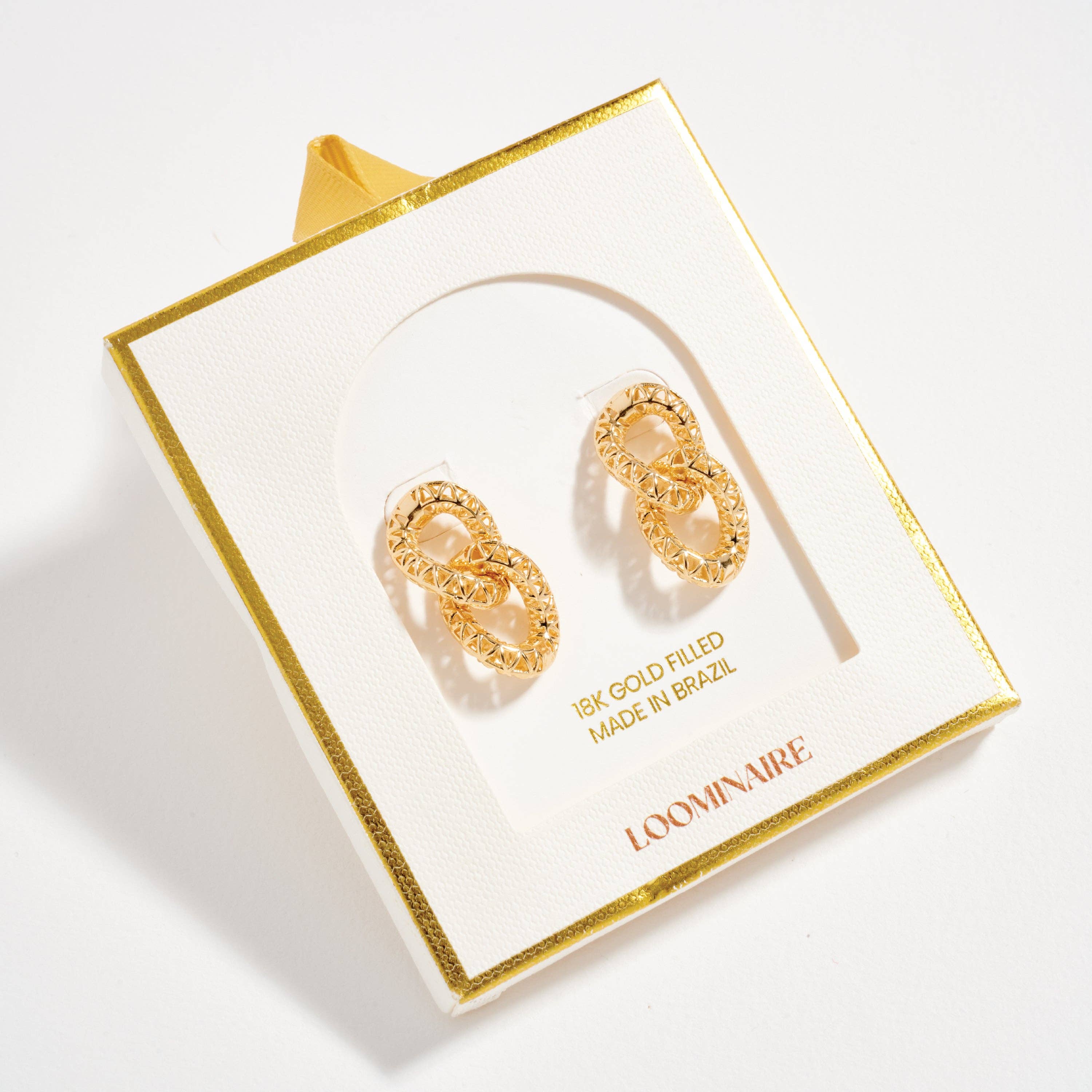 GD Gold Filled Textured Double Loop Earrings for wholesale on Faire6