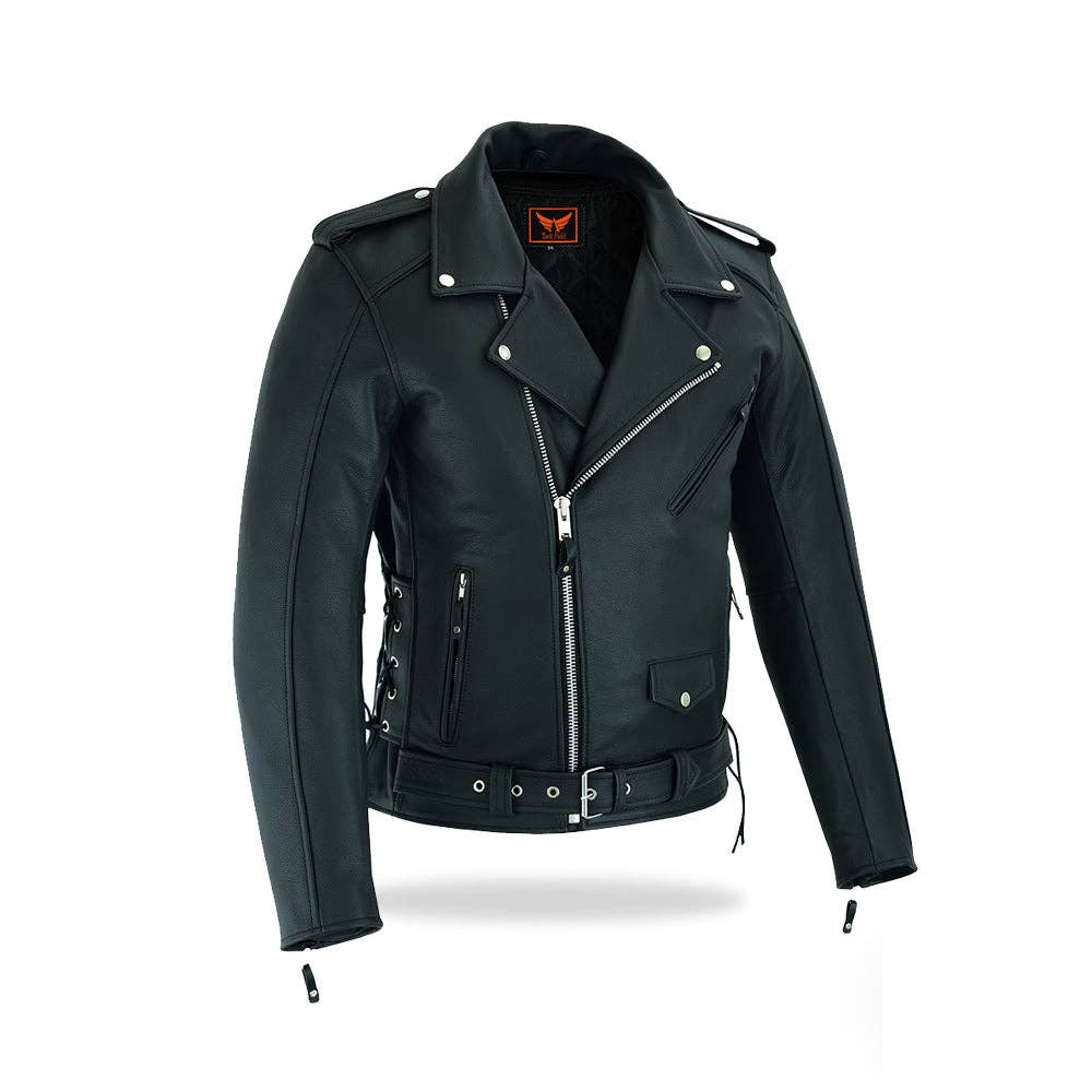 Tackfield - Wholesale Leather Jacket - Men's - Rambo Mens Heavy-Duty Motorcycle Jacket Buffalo Matte Leather2