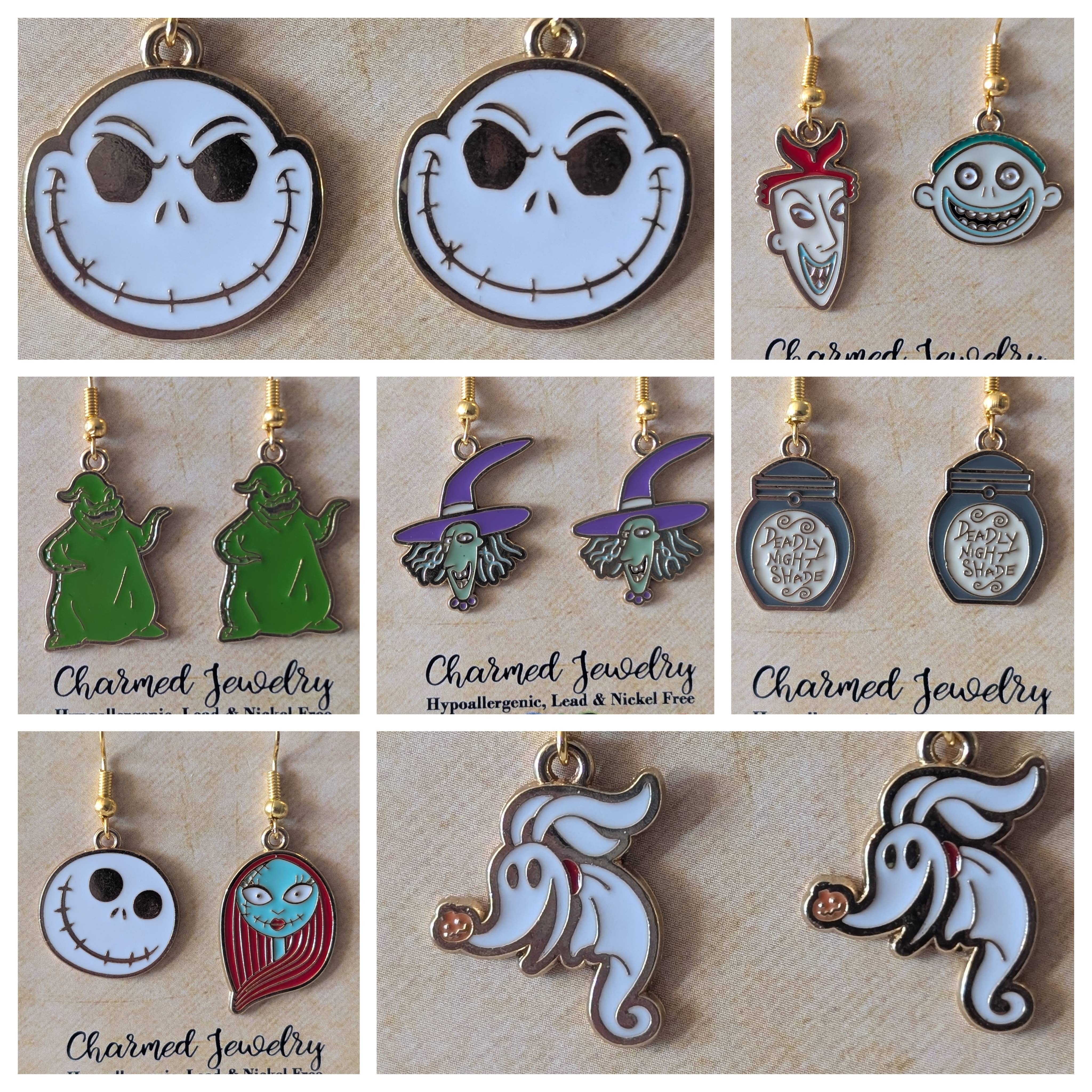 Con-Quest Crafts - Wholesale Charm/dangle bracelet - Nightmare Christmas Earrings, Necklaces & Zipper Pulls15