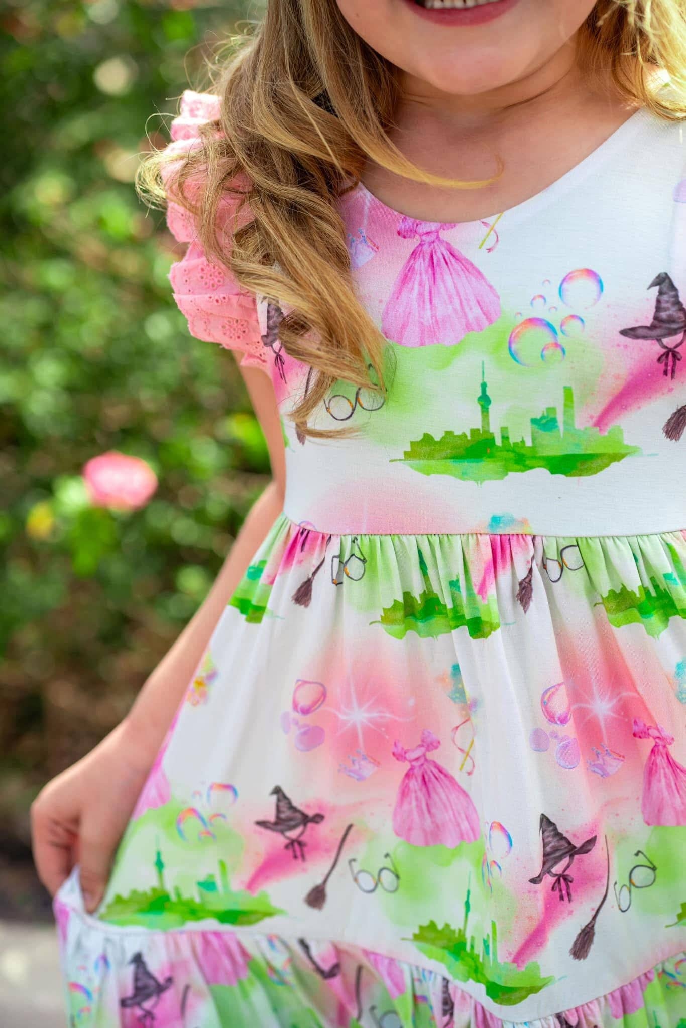 Riley & Rett – Engroshandel Kjole - Børn – Populær Flæse Blondeærme Lagdelt Snurretur14