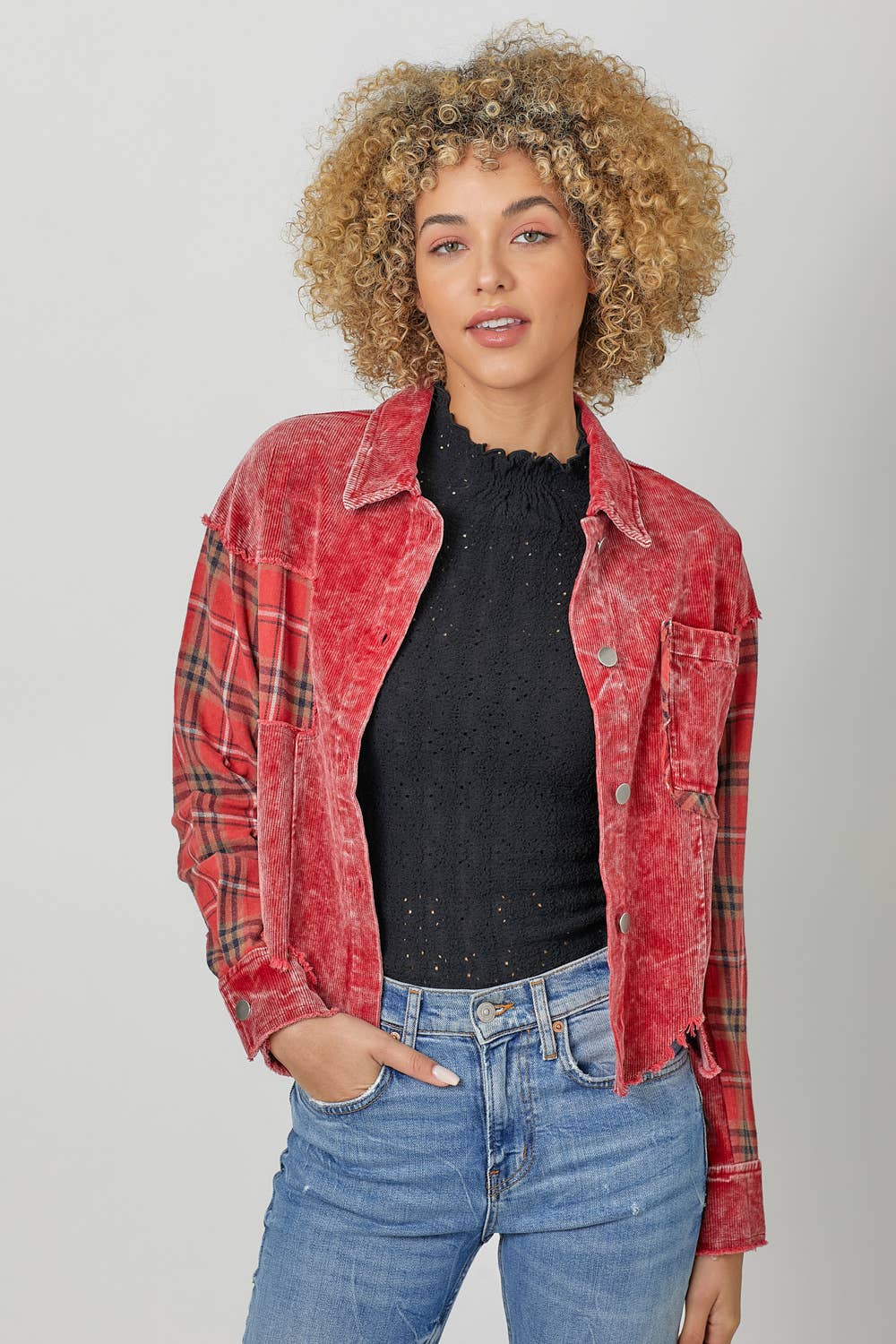 Mystree - Venta al por mayor Chaqueta - Mujer - Chaqueta de pana a cuadros 60304 20