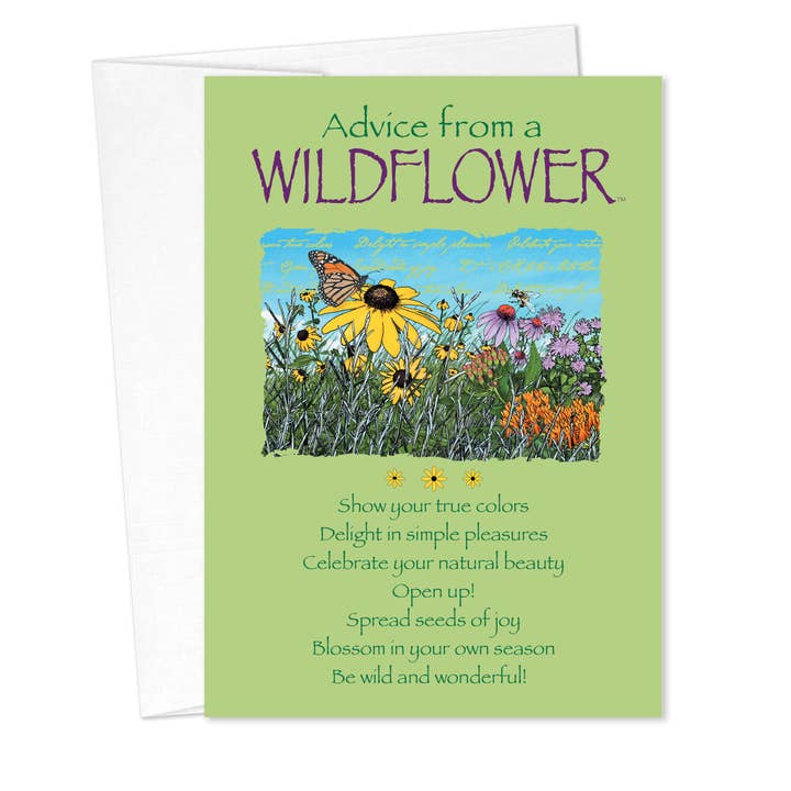 Advice from a Wildflower Birthday Card for wholesale by Advice for Life by Your True Nature