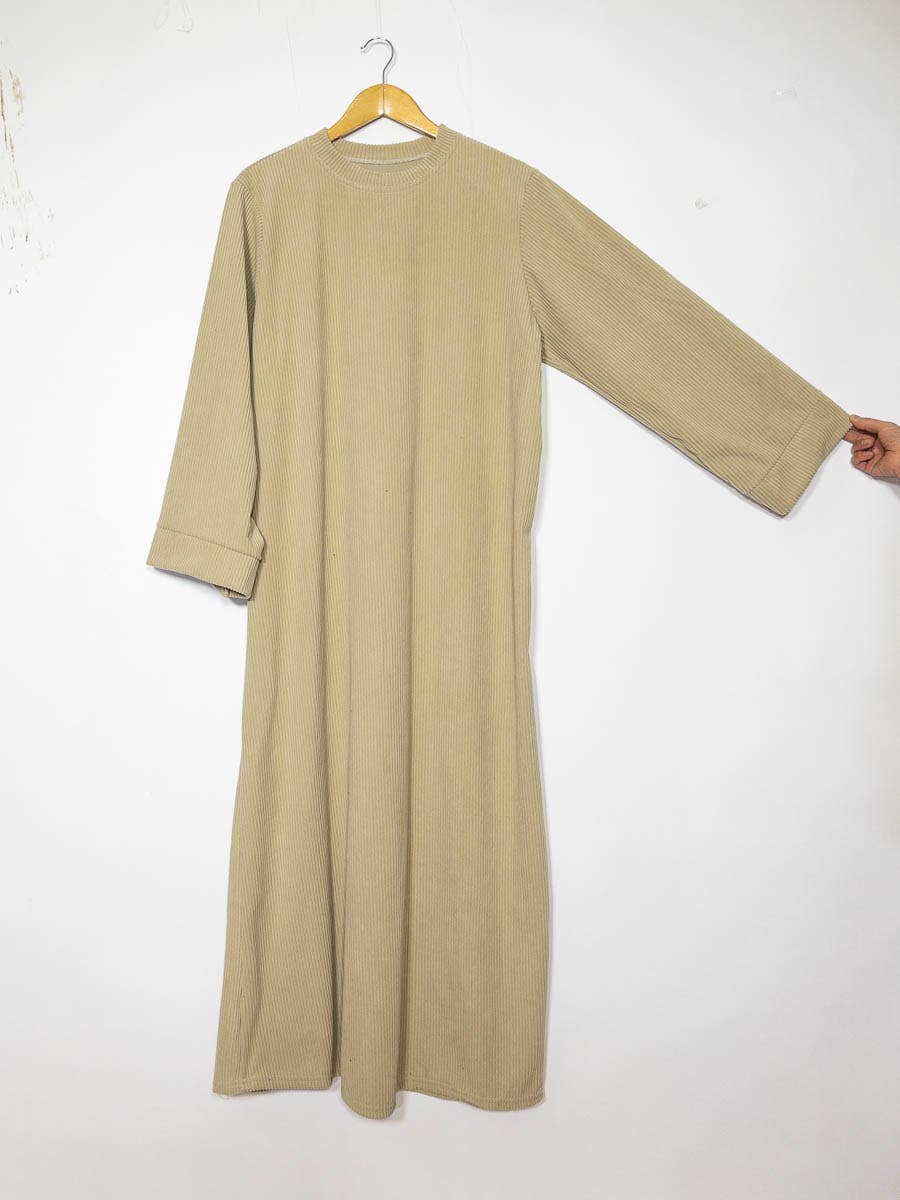 IDEAL OUTFIT - Vente Robe – femme - Abaya longue ref:2393B-côtelé1