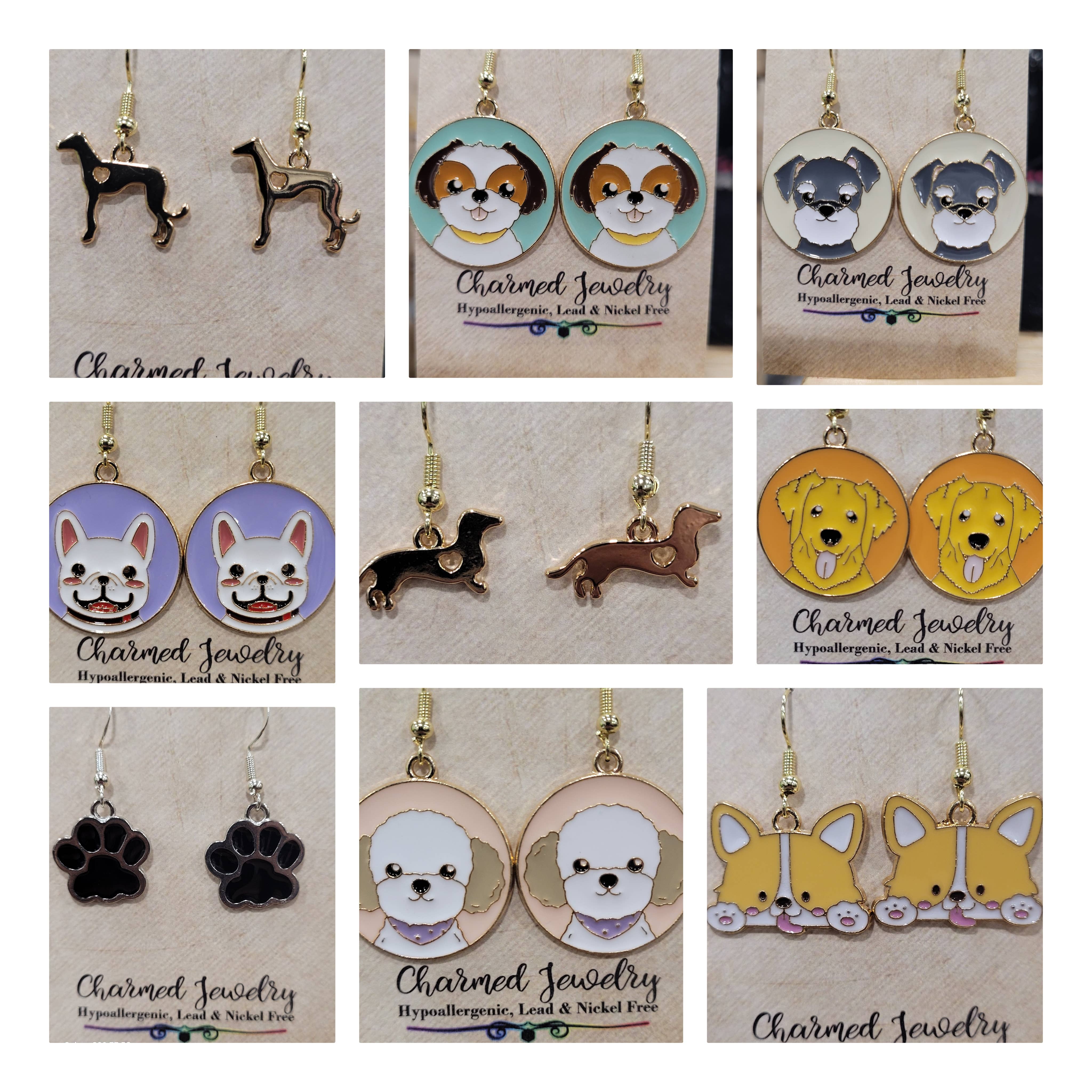 Con-Quest Crafts - Wholesale Dangle Earrings - Cat & Dog Earrings & Necklaces1